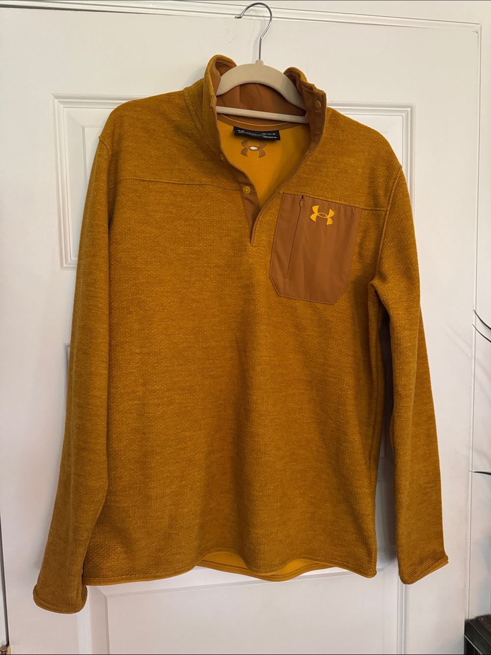 Under Armour Men's Mustard Heather Quarter-Snap Pullover